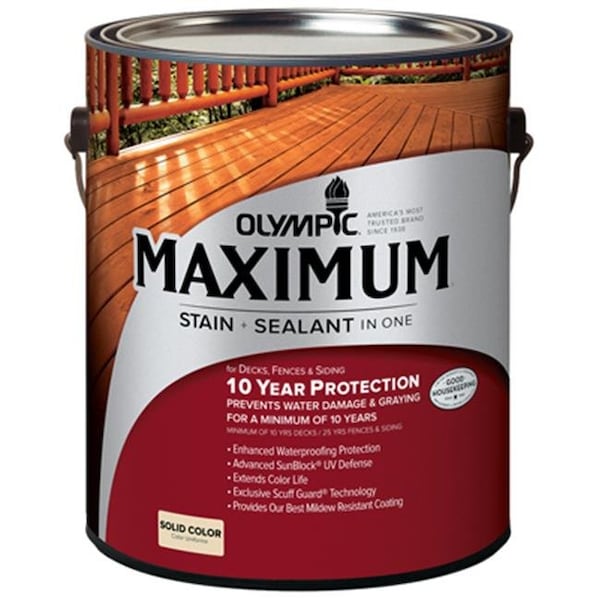 Olympic Olympic 79611A-01 Gallon White Base Maximum Deck; Fence & Siding Stain 115732 - main